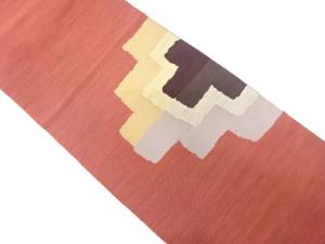 アンティーク　幾何学模様織り出し名古屋帯（着用可）